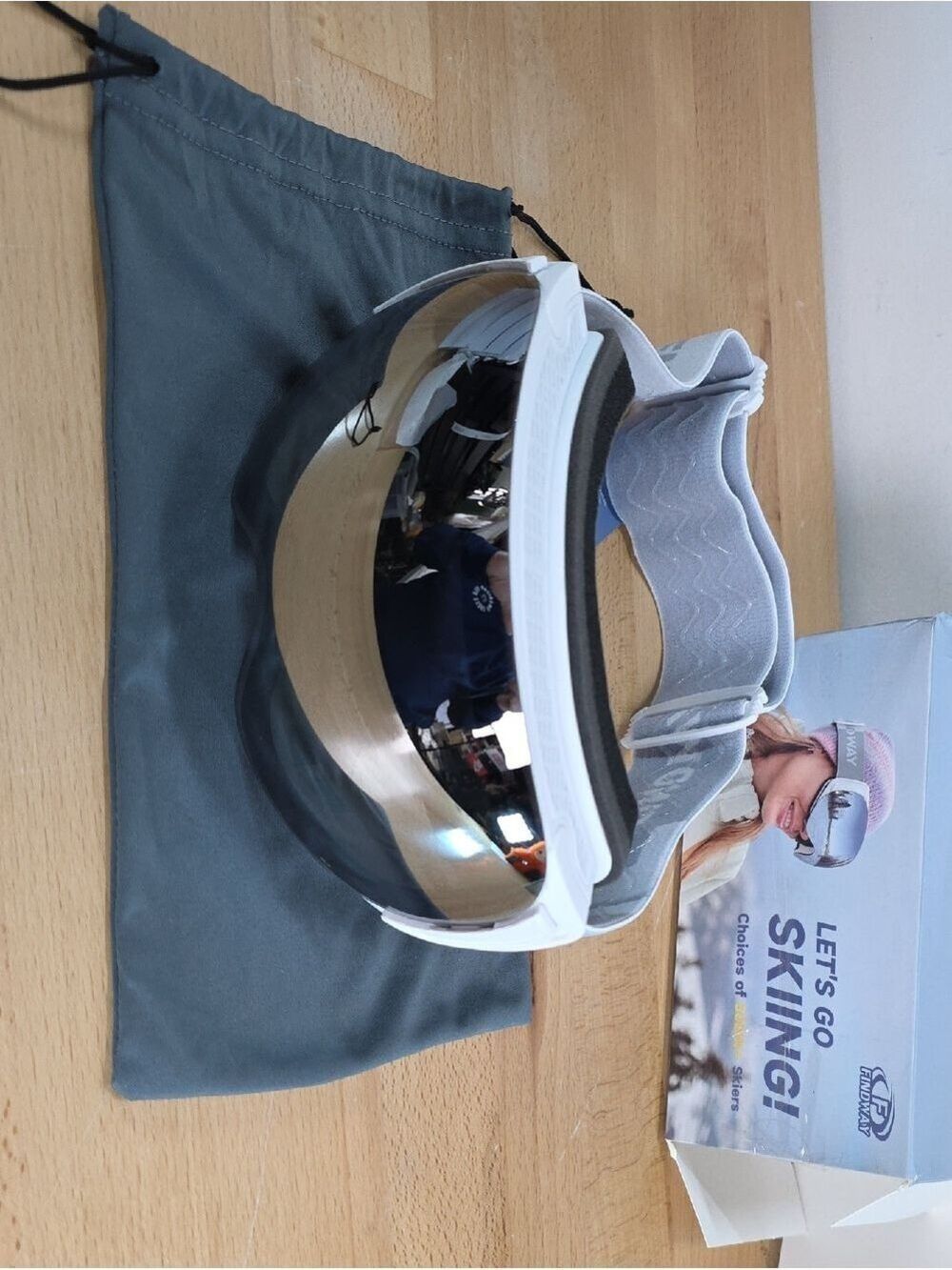 White Ski/Goggle Visor with Mirrored Lens - Brand Unspecified
